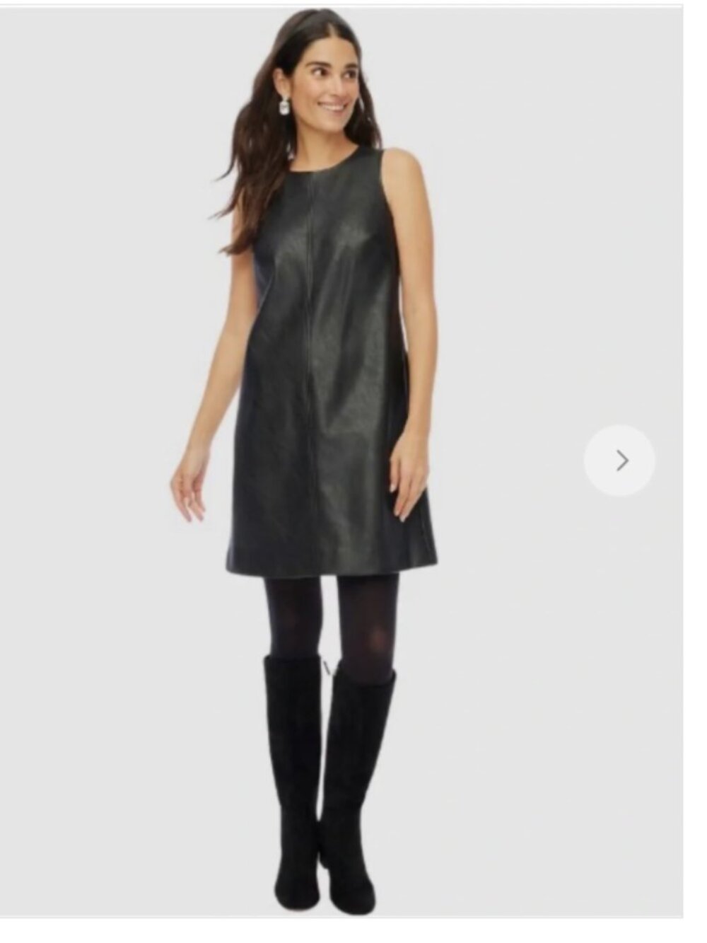 Calvin Klein Black Faux Leather A-line Dress Size 4